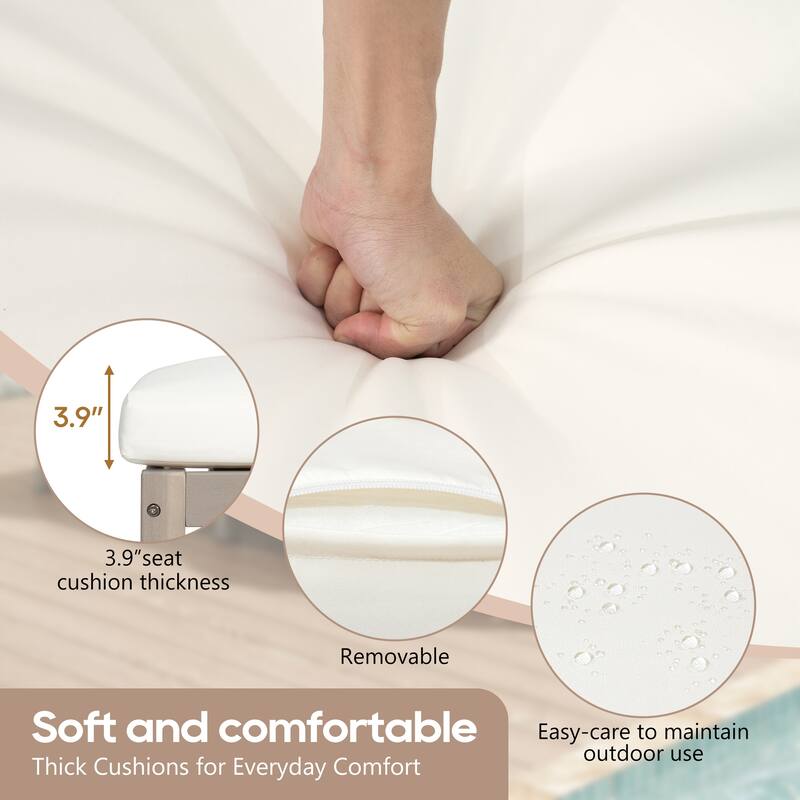 5-Position Adjustable Outdoor Chaise Lounge with Plush Cushions by Leisure Zone