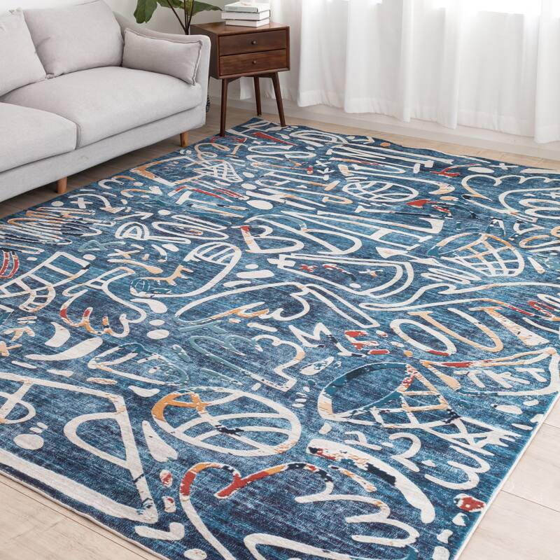 Katie Merz SPORTSGLYPHS Basketball Area Rug