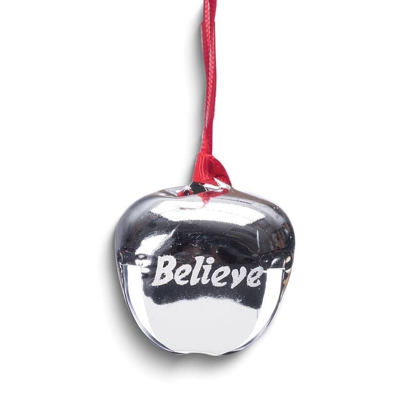 Curata Silver-Tone Metal Believe Bell Ornament