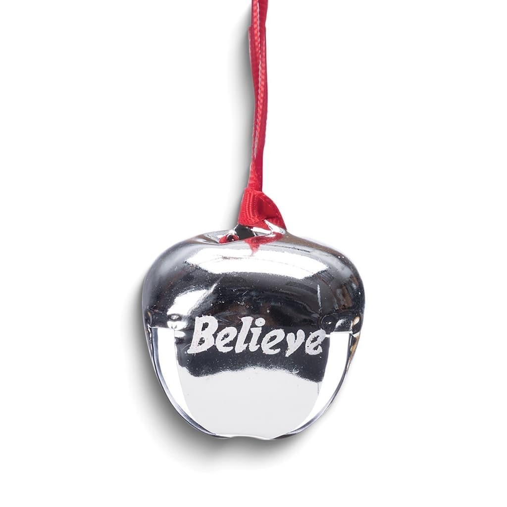 Curata Silver-Tone Metal Believe Bell Ornament