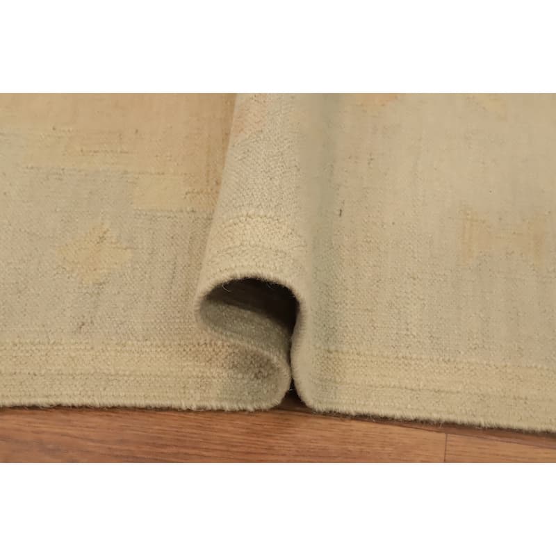 Hand Woven Oriental 100% Wool Carpet Southwestern Tribal Greys & Charcoal Kilim Runner Rug - 10' 0'' X 2' 9''
