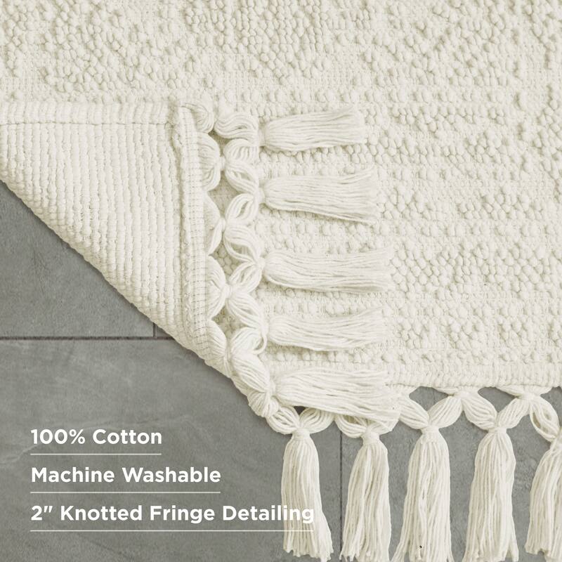 French Connection Nellore Fringe Cotton Bath Rug