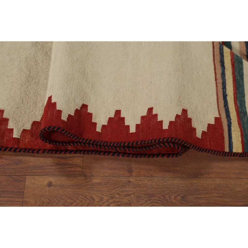 Nomadical Kilim Persian Vintage Area Rug Flatweave Wool Carpet - 4'5"x 6'2"