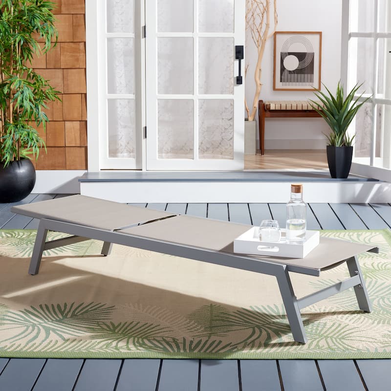 SAFAVIEH Outdoor Jaylah Chaise Lounge Chair - 74Wx23Dx14H