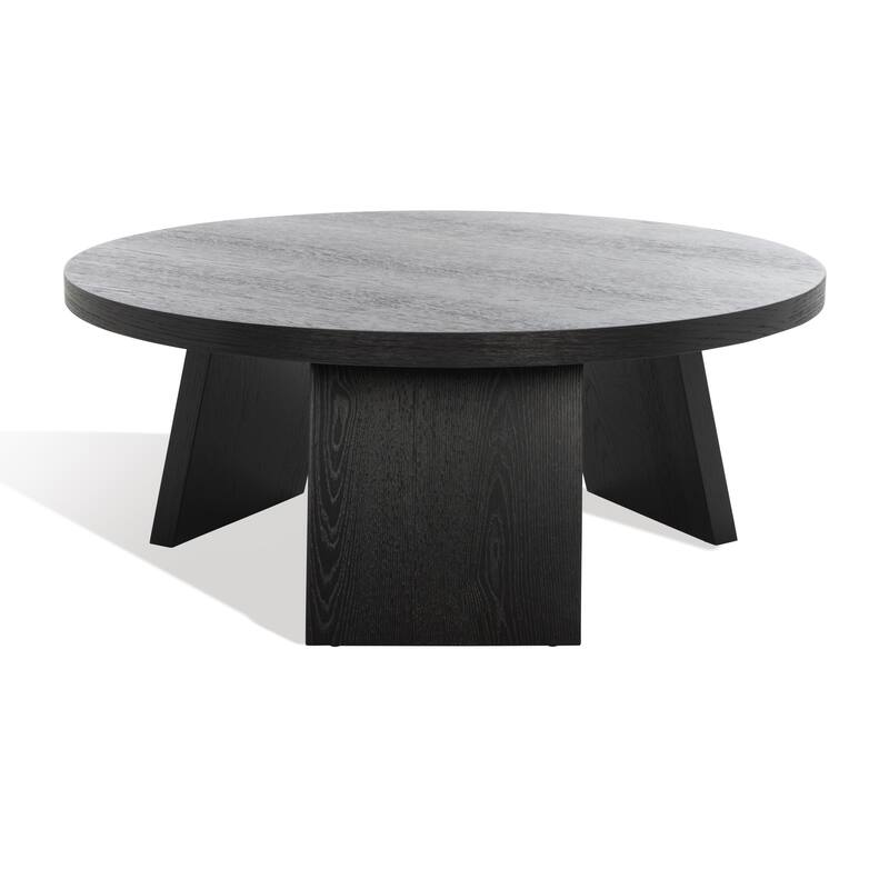 SAFAVIEH Couture Gundelinde Modern Wood Coffee Table - 36 In. W x 36 In. D x 15 In. H - 36Wx36Dx15H - Black