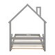 preview thumbnail 18 of 25, Twin Size House-Shaped Headboard Floor Bed with Handrails