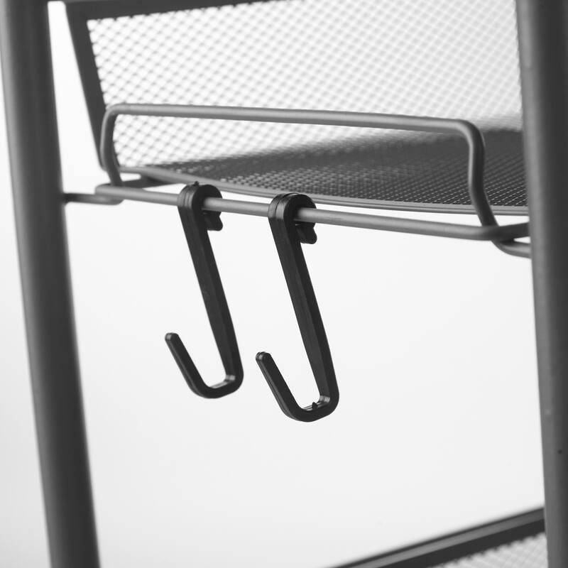 Urban Shop 3 Tier Trolley Rolling Mesh Storage Cart - 17" x 7" x 29"