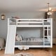 preview thumbnail 1 of 6, Modern & Clean Design Full over Full Multiple Functional Sturdy Wood Bunk Bed with Slide and Ladder, Easy Assembling, White White