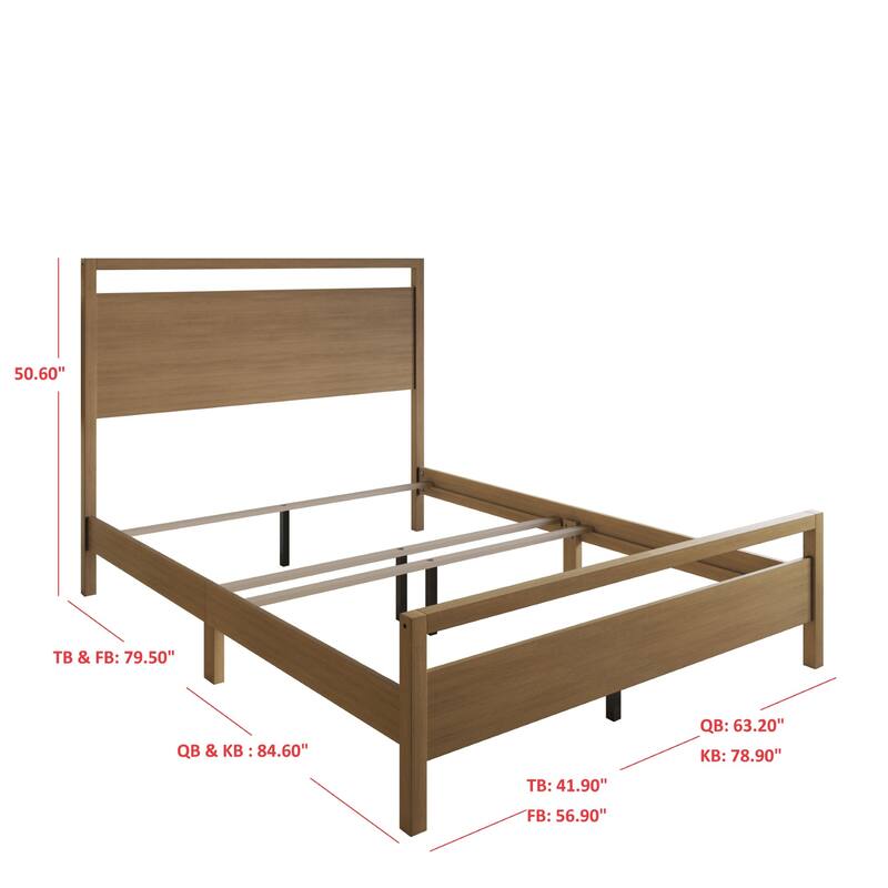 Clayfell Ontario Solid Wood-Look Panel Bed