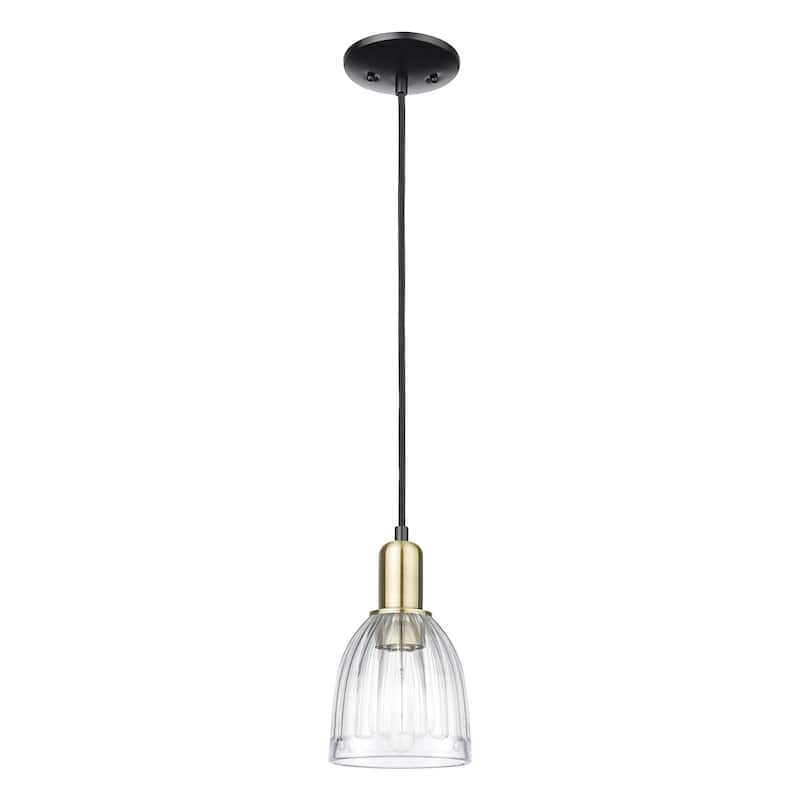 Innovations Lighting Endless Possibilities Arcadia - Brookfield - 1 Light 6" Cord Hung Mini Pendant - Clear/Black Antique Brass
