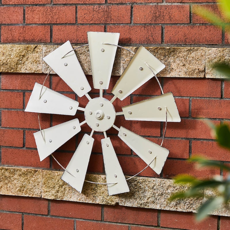 Glitzhome Farmhouse Rustic Wind Spinner Wall Decor