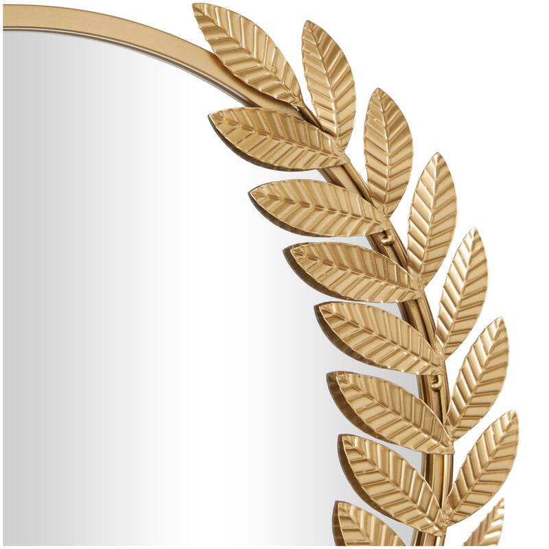 CosmoLiving by Cosmopolitan Gold Metal 3D Floral and Leaf Wall Mirror