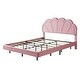 preview thumbnail 7 of 7, Pink Queen Size Platform Bed with Smart LED Lights for Ambiance
