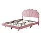 preview thumbnail 7 of 16, Queen Size Platform Bed with Smart LED and Elegant Flowers Headboard