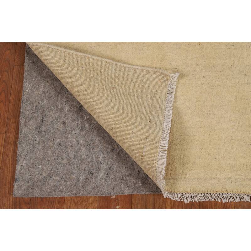 Modern Gabbeh Oriental Foyer Rug Beige Handmade Wool Carpet - 2'7"x 3'11"