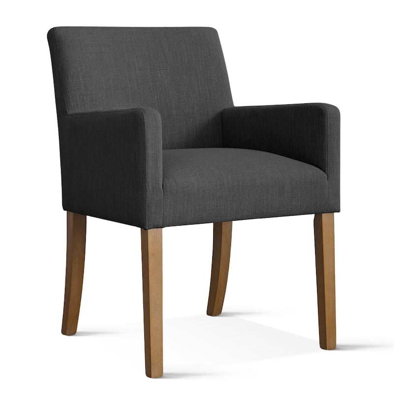 Linen Upholstered Armchair with Solid Wood Legs(Set of 4)