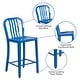 preview thumbnail 84 of 116, 2 Pack 24'' High Metal Indoor-Outdoor Counter Height Stool w/ Vertical Slat Back