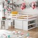 preview thumbnail 2 of 55, Modern Full Size Loft Bed With Retractable Writing Desk,3 Drawers,Storage Stairs and Shelves
