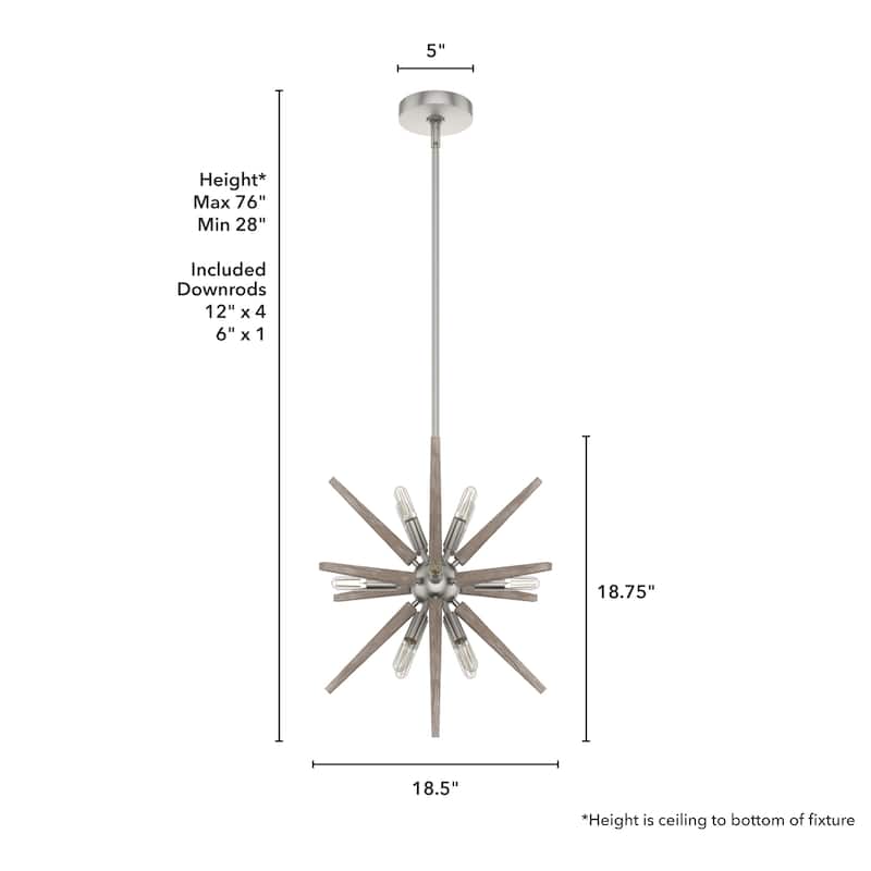 Hunter Jupiter Star Pendant - Entry, Dining Room - Mid-Century Modern, Sputnik