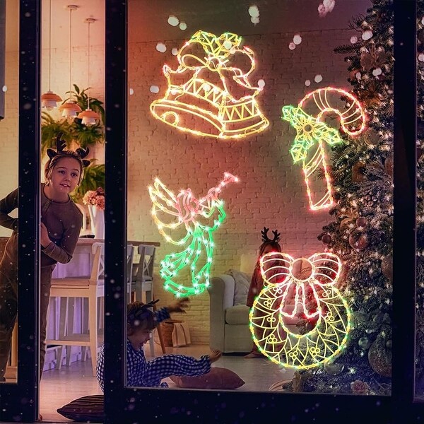 4 Pack Christmas Window Silhouette Lights Decorations - Bed Bath