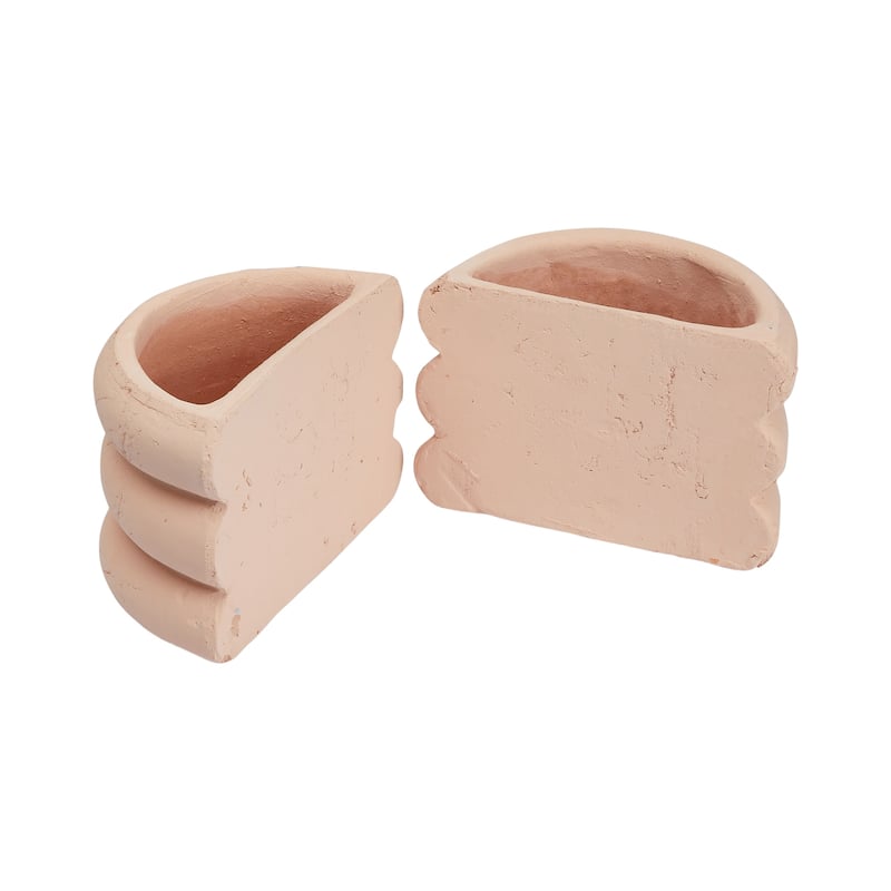 Terracotta Vase Bookends - 10.8"L x 8.5"W x 6.0"H