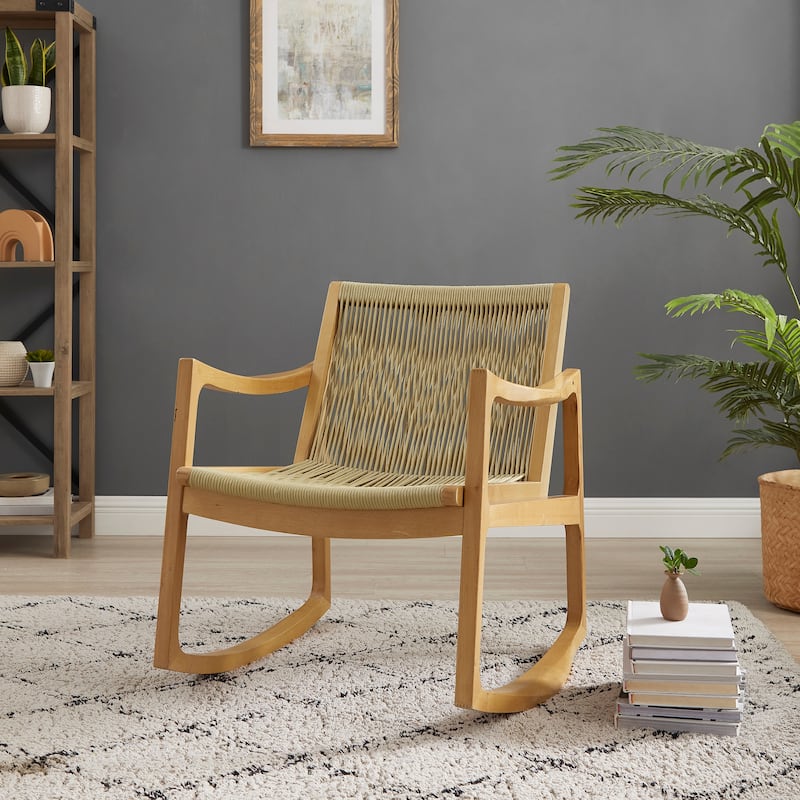 Riverhill Woven Rope Rocking Accent Chair - Natural