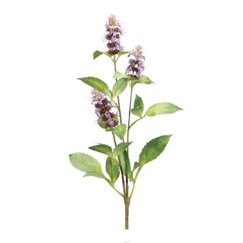 Plum Buddleia Floral Stem (Set of 6) - Purple, Green