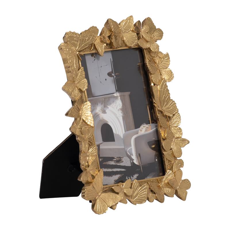 Resin Butterflies Decorative Photo Frame - Gold, 4x6 in.