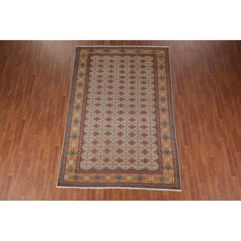 All-Over Geometric Anatolian Turkish Vintage Rug Handmade Wool Carpet - 6'6" X 9'7"