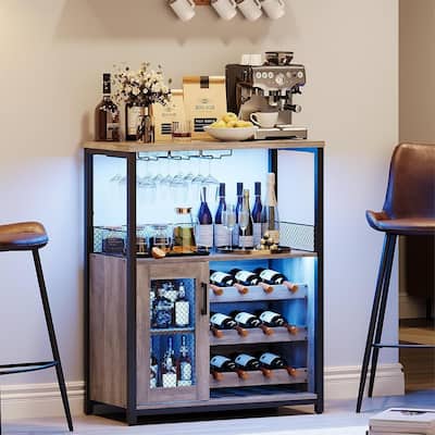 IDEALHOUSE Wine Bar Rack Cabinet with Light