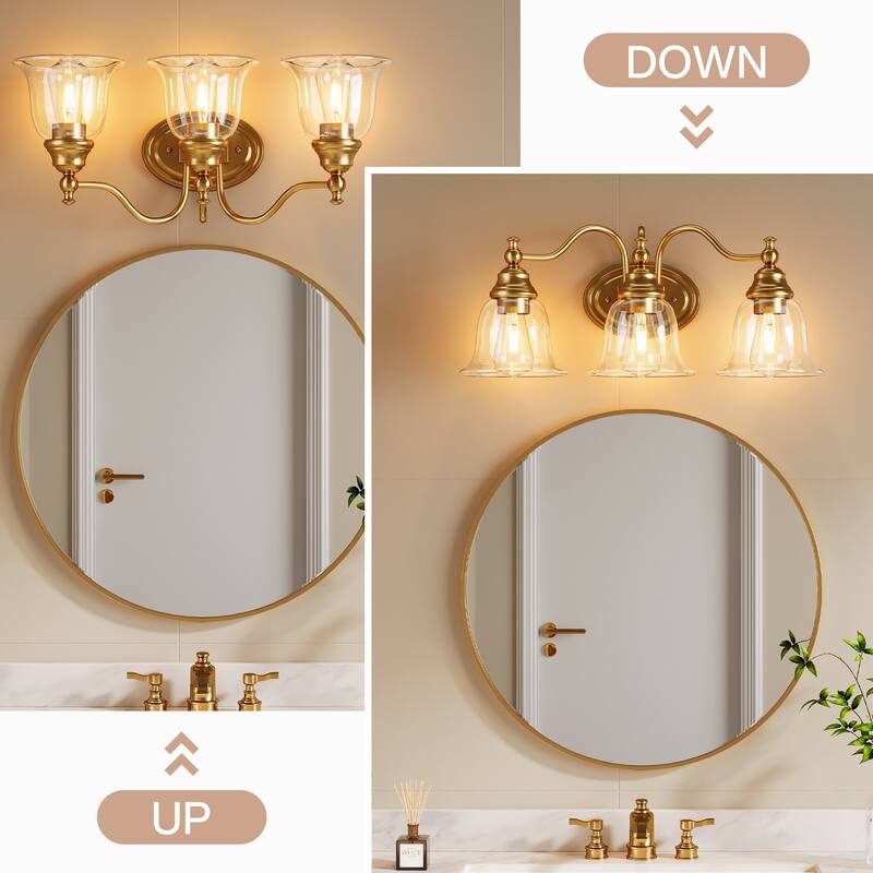 3-Light Bathroom Light Fixtures, Modern Vanity Light