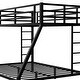 preview thumbnail 7 of 7, Twin XL Over Queen Metal Bunk Bed with Side Ladders, Guardrail