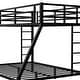 preview thumbnail 9 of 7, Twin XL over Queen Size Metal Bunk Bed with Fence, Ladder, and Noise-Reducing Design