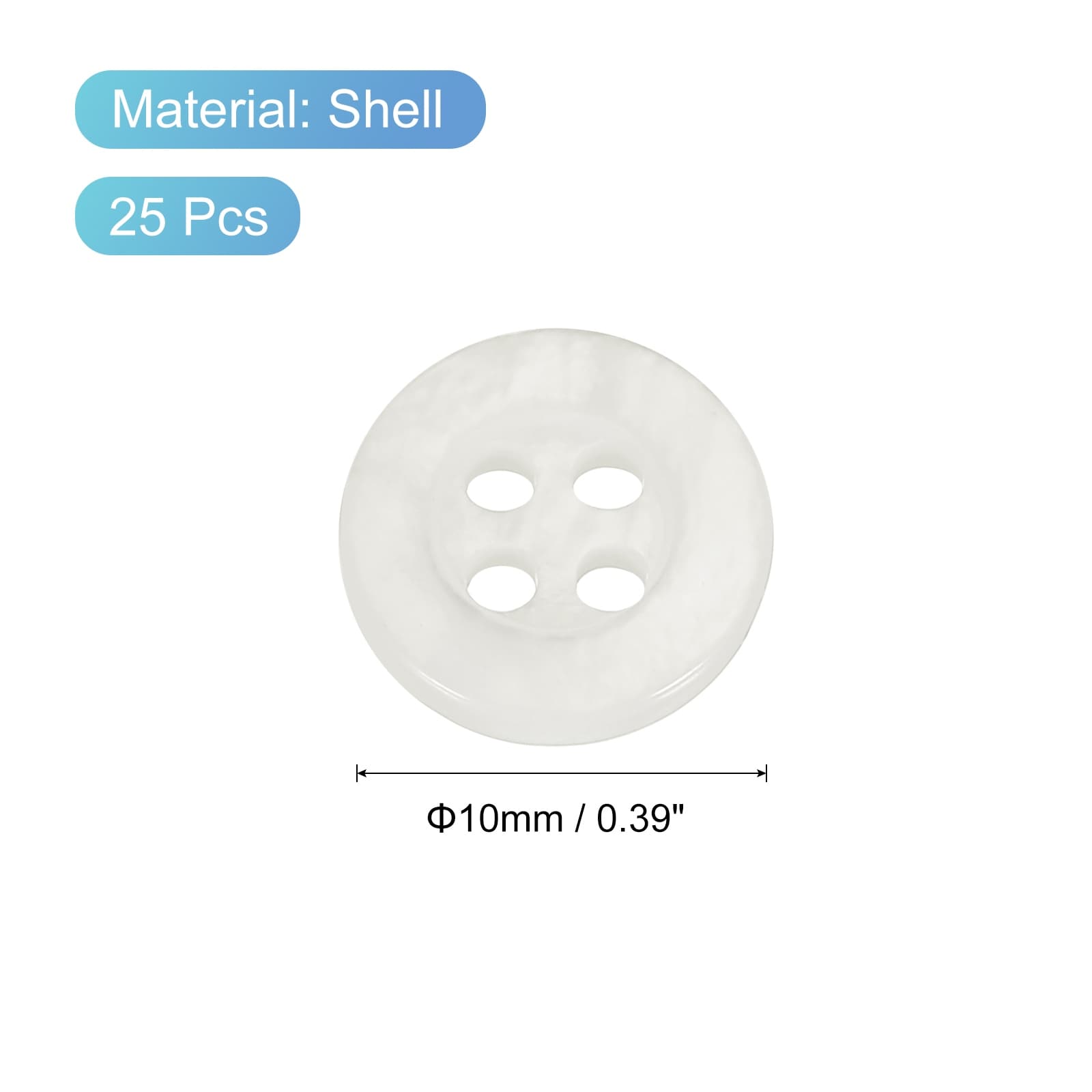 Natural Shell Buttons, Mother of Pearl Button Sewing Craft Button for Shirt Sewing