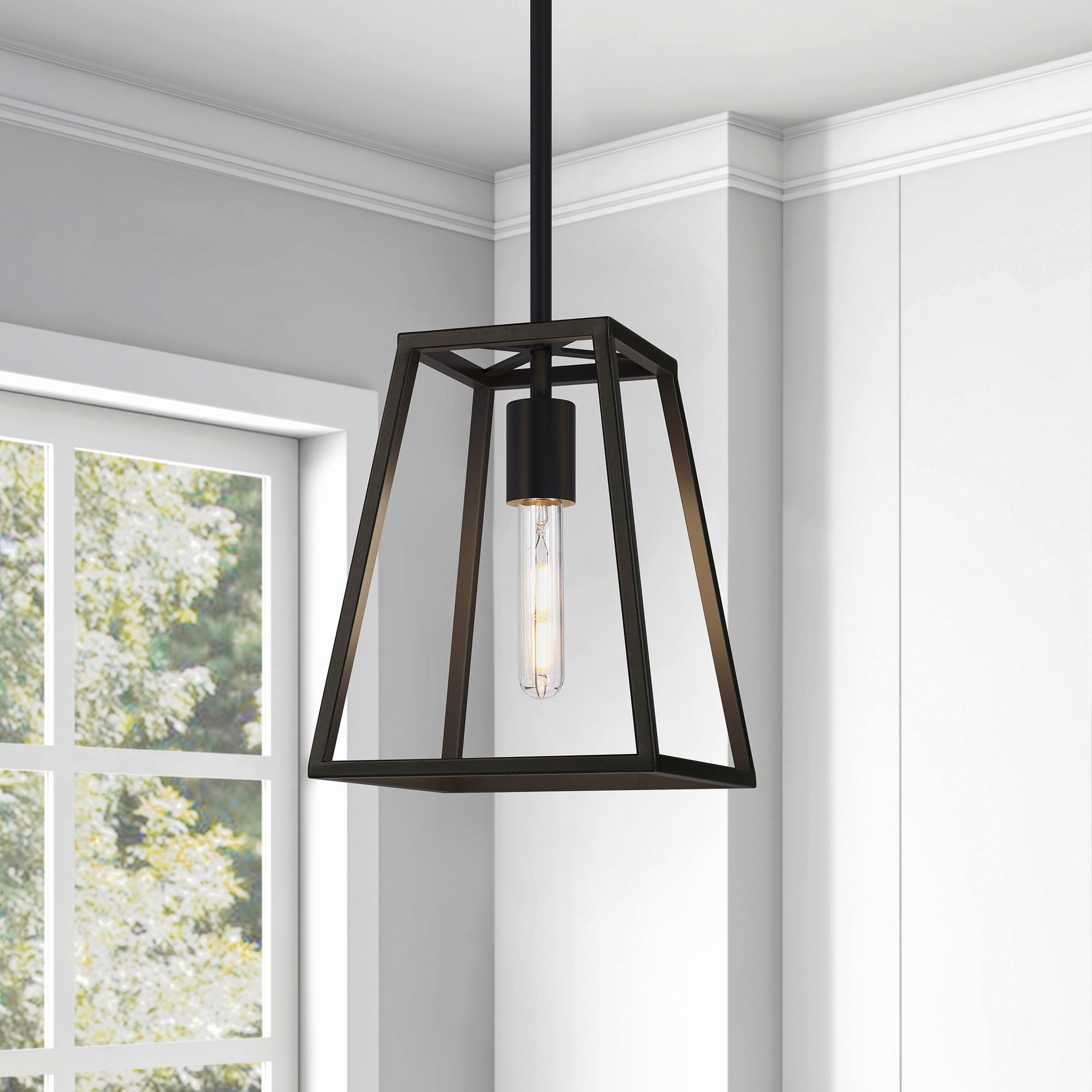 Rhom Framed Pendant in Brass - 8 Inch 