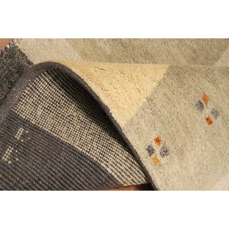 Hand Knotted Oriental 100% Wool Carpet Tribal Modern Multi-Colored Gabbeh Area Rug - 7' 6'' X 4' 11''