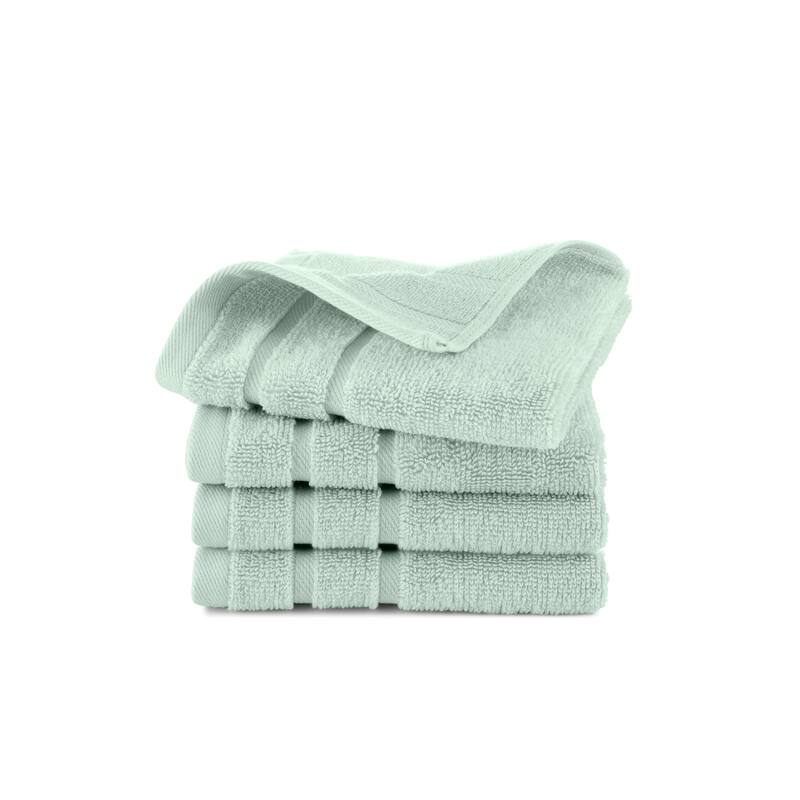 Clean Design Home x Martex Solid Supima 4-Pack Blue Wash Towel Set - Wash Towel - Sage