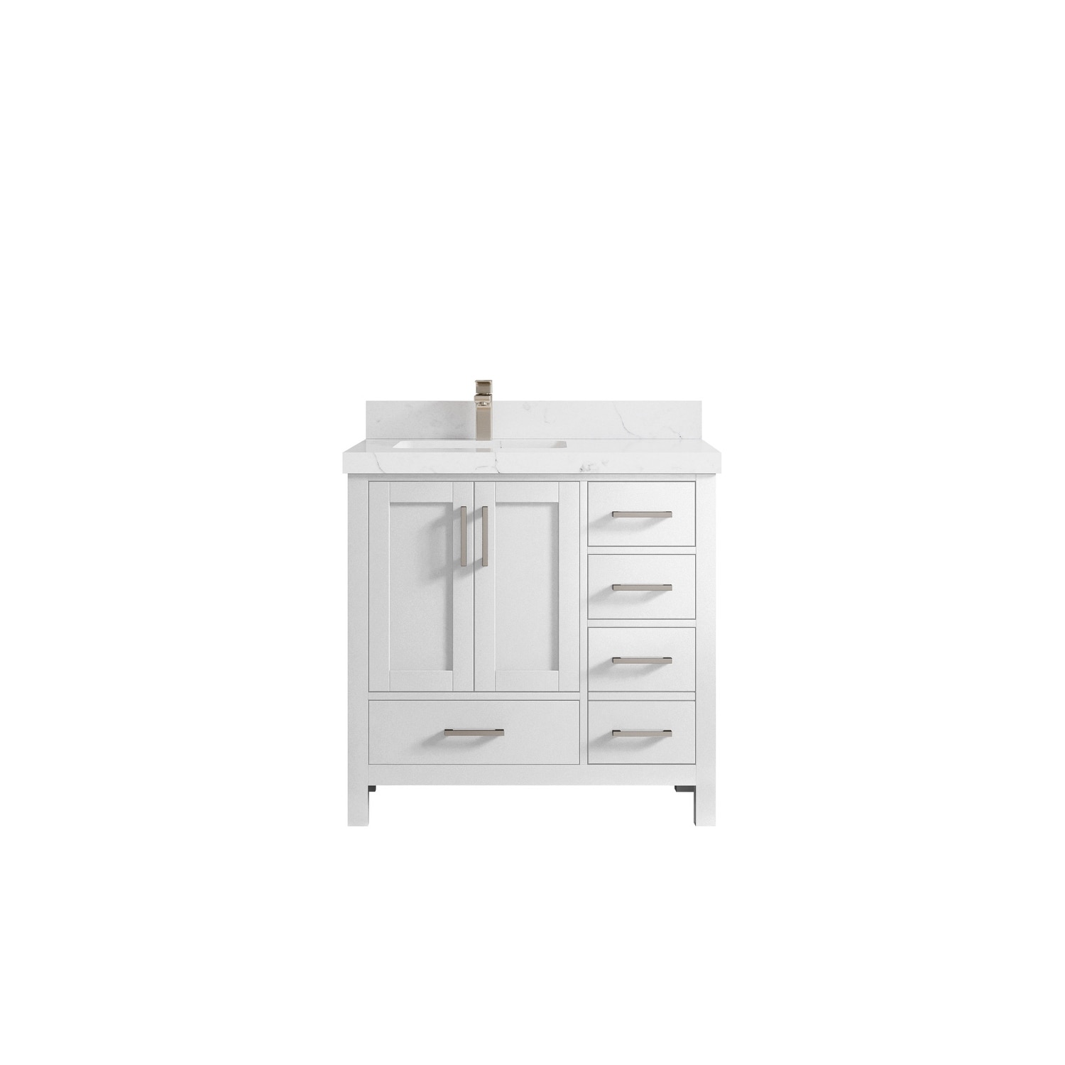 Willow Collections 36 in. W x 22 in. D Malibu Left Offset Sink Bathroom Vanity with Countertop