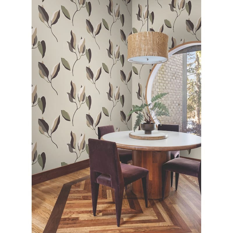York Wallcoverings Brushwork Branches Violet Wallpaper