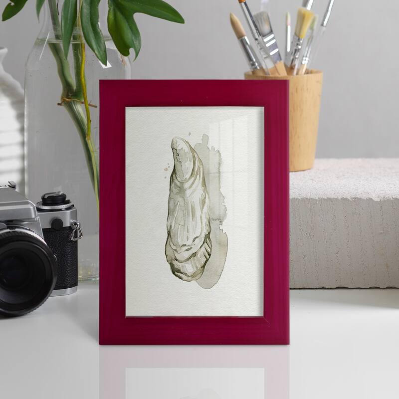 Oysters on the Bay I -Framed Print w/glass-Cherry Red