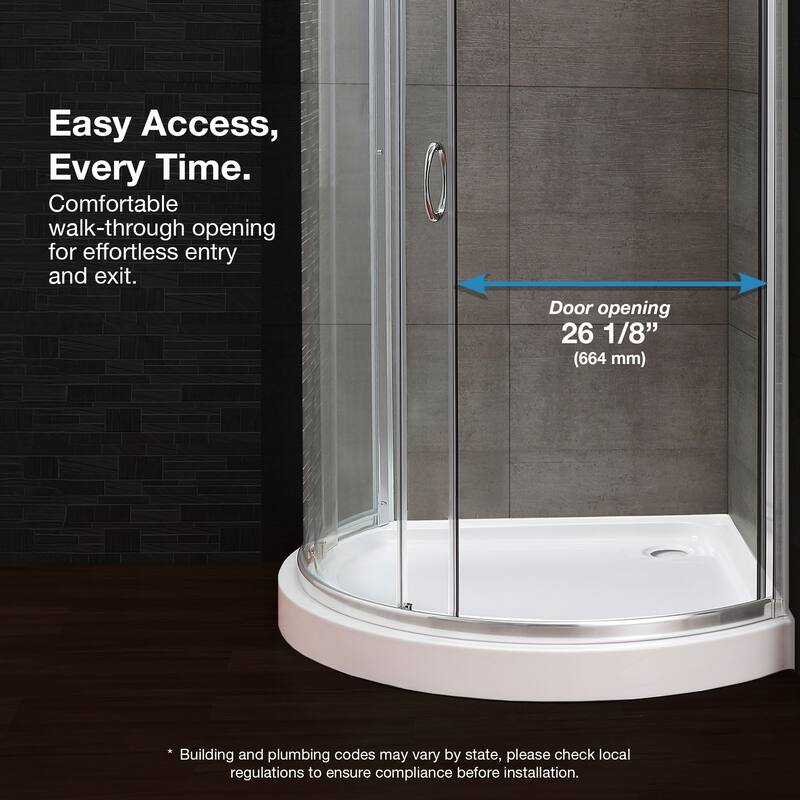 OVE Decors Breeze Corner Shower Sliding Door with Base and Clear
