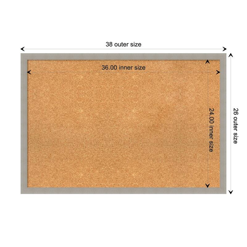 Woodgrain Stripe Wood Framed Natural Corkboard Bulletin Board - Woodgrain Stripe Grey - Board Size 36x24
