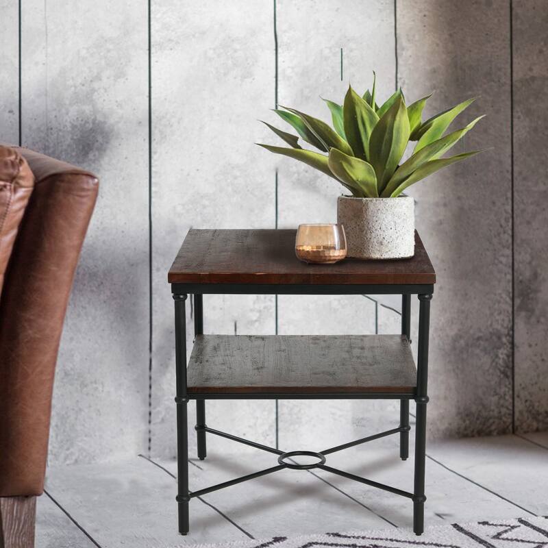 End Table with Storage Shelf