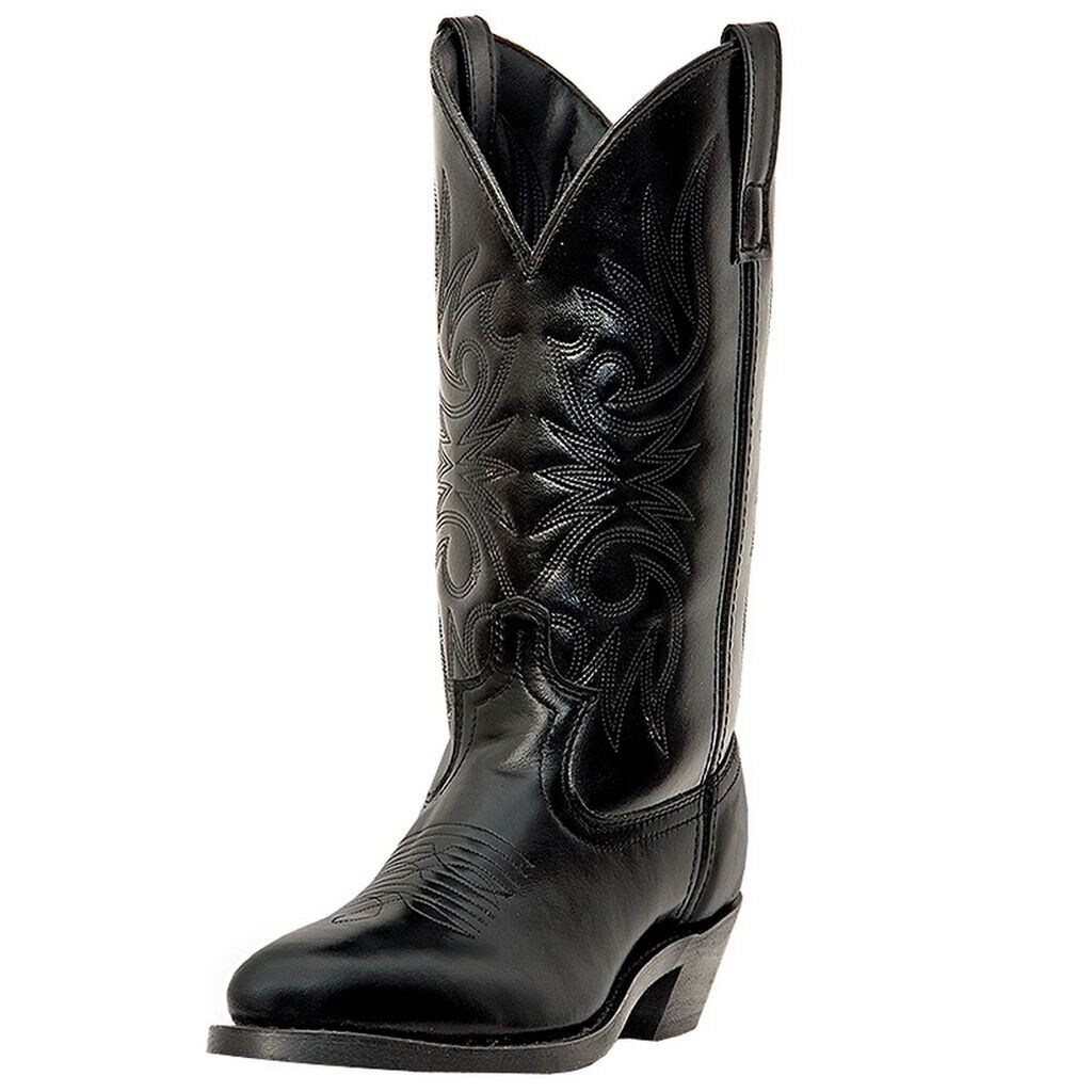 men's black round toe cowboy boots
