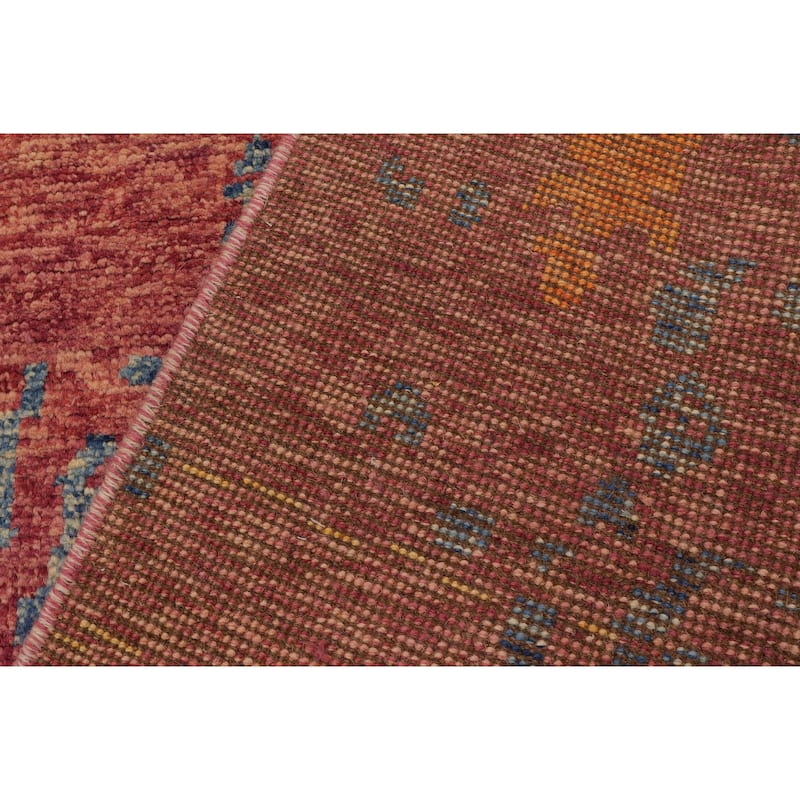 Shabby Chic Balochi Beck Purple/Blue Hand Knotted Wool Rug - 4'11'' x 8'1''