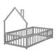 preview thumbnail 27 of 44, House-Shaped Headboard Floor Bed, Bed Platform with Fence Design
