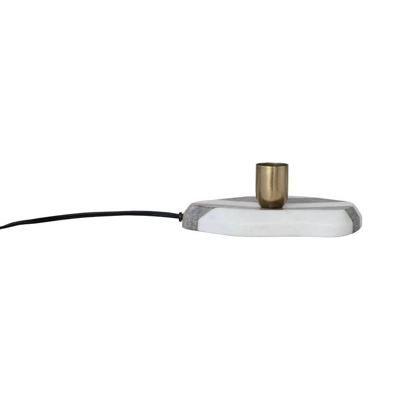 Marble Striped Wall Sconce with Inline Switch, White and Buff Color - 9.0"L x 5.0"W x 3.3"H