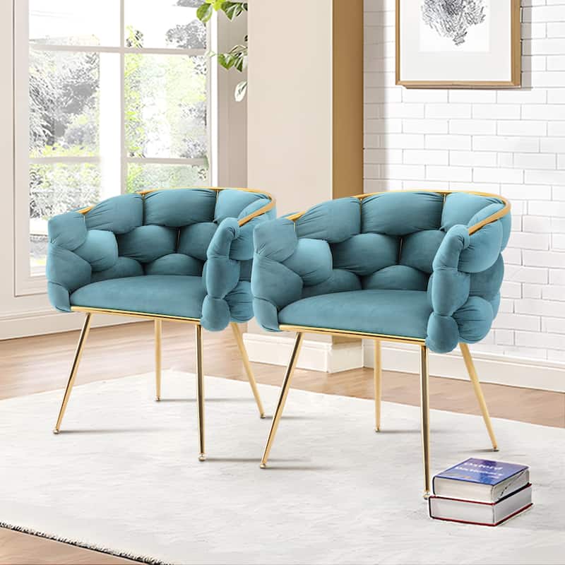 Modern Velvet Dining Chair with Metal Legs