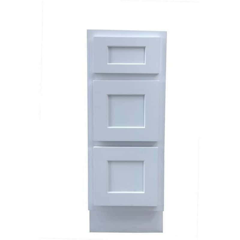 Vanity Art 12 Inch Bathroom Vanity Base Cabinet Solid Wood Small Bathroom Storage Floor Cabinet - White