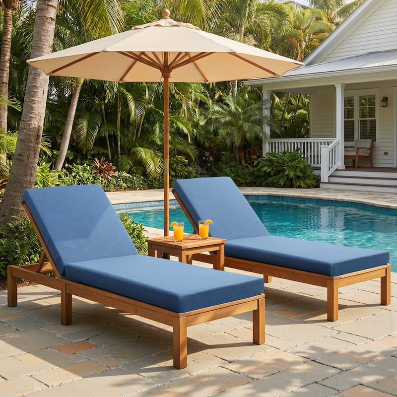 Pocassy 71x22 Inch Outdoor Chaise Lounge Cushions with Zipper